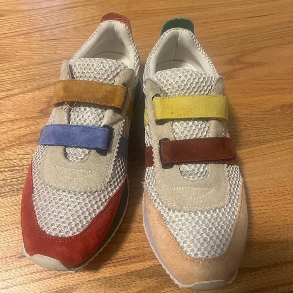 Charlotte Stone Conway Sneakers Size 13 Colorblock Velcro Mismatch Shoes